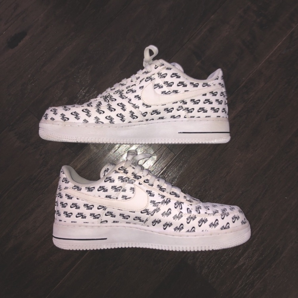 Nike Air Force One All Over Logo White/Black